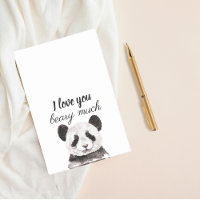 Moderne Je T'Aime Beary Beaucoup Panda Noir Et Bla