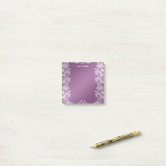 Post-it® Moderne Lilac Floral Post it Notes (Sur un bureau)