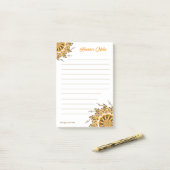 Post-it® Moderne Mandala Doodle Floral Orange Blush 3D (Sur un bureau)