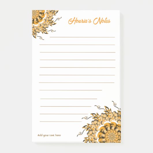 Post-it® Moderne Mandala Doodle Floral Orange Blush 3D (Devant)