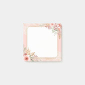 Post-it® Moderne Mariage Élégant Chic Aquarelle rose Fleur (Devant)