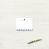 Post-it® Moderne Marine Bleu Bleu Coeur Girly Joli Script (Sur un bureau)