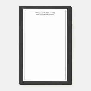 Post-it® Moderne minimaliste Noir et Blanc Personnalisé