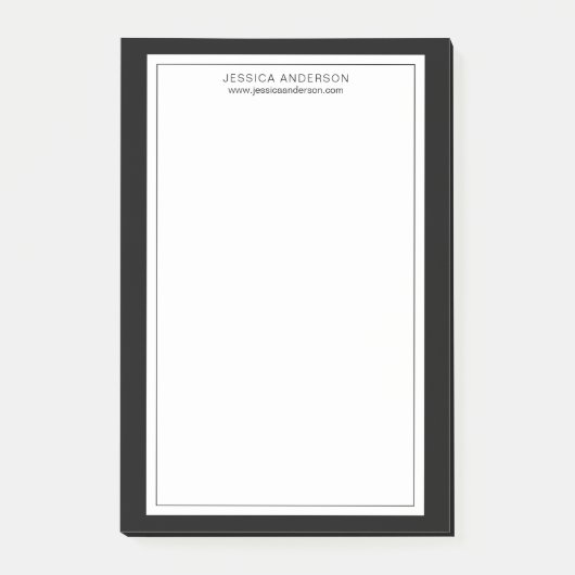 Post-it® Moderne minimaliste Noir et Blanc Personnalisé (Devant)