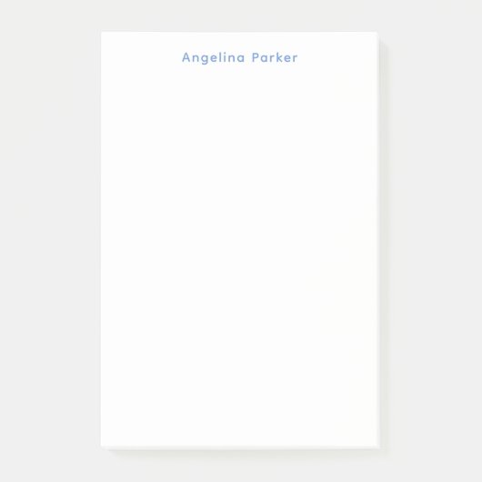 Post-it® Moderne minimaliste Plaque Bleu Simple Blanc (Devant)