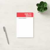 Post-it® Moderne Minimaliste Simple Rouge Noir Blanc (Bureau)