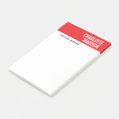 Post-it® Moderne Minimaliste Simple Rouge Noir Blanc (Incliné)