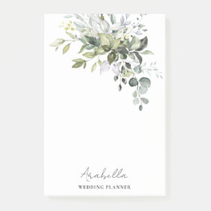 Post-it® Moderne minimaliste Wedding planner Eucalyptus