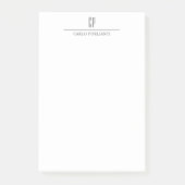 Post-it® Moderne Monogramme Professionnel Plain Nom simple (Devant)