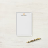 Post-it® Moderne Monogramme Professionnel Plain Simple Mini (Sur un bureau)