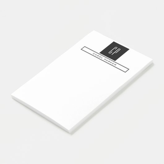 Post-it® Moderne Monogramme Professionnel Plain Simple Mini (Incliné)