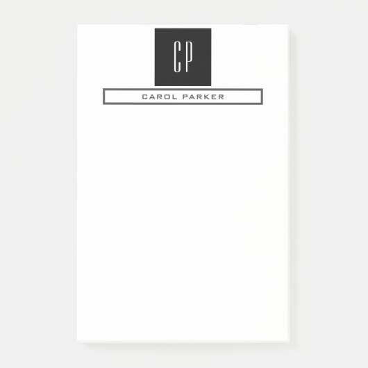Post-it® Moderne Monogramme Professionnel Plain Simple Mini (Devant)