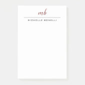 Post-it® Moderne Monogramme Professionnel Plain Simple Mini (Devant)