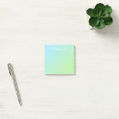 Post-it® Moderne ombre bleu vert aquatique écriture script (Bureau)