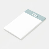 Post-it® Moderne Pastel Bleu & Script Initial Monogramme (Incliné)