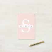 Post-it® Moderne Pastel Rose Beauté Nom personnalisé (Sur un bureau)
