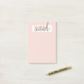 Post-it® Moderne Pastel Rose Bonjour Et Vous Nom (Sur un bureau)