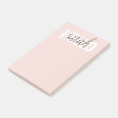 Post-it® Moderne Pastel Rose Bonjour Et Vous Nom (Incliné)