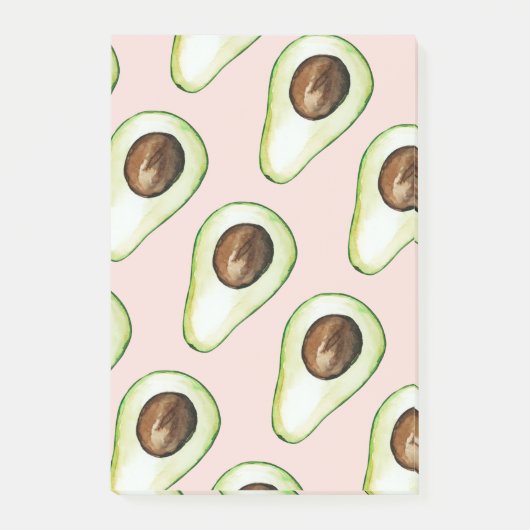 Post-it® Moderne Pastel Rose Et Vert Motif Avocado (Devant)