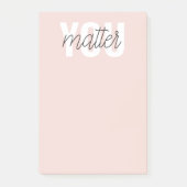 Post-it® Moderne Pastel Rose Vous Comptez Inspiration Citat (Devant)