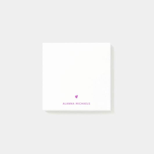 Post-it® Moderne Purple mignon Coeur et nom (Devant)