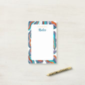 Post-it® Moderne Rétro Groovy Orange Bleu Violet (Sur un bureau)