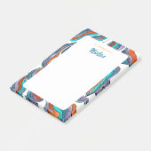 Post-it® Moderne Rétro Groovy Orange Bleu Violet (Incliné)