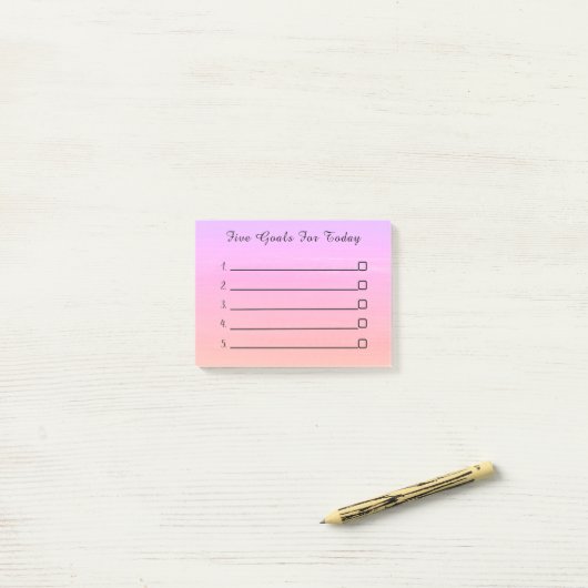 Post-it® Moderne rose tendance (Sur un bureau)