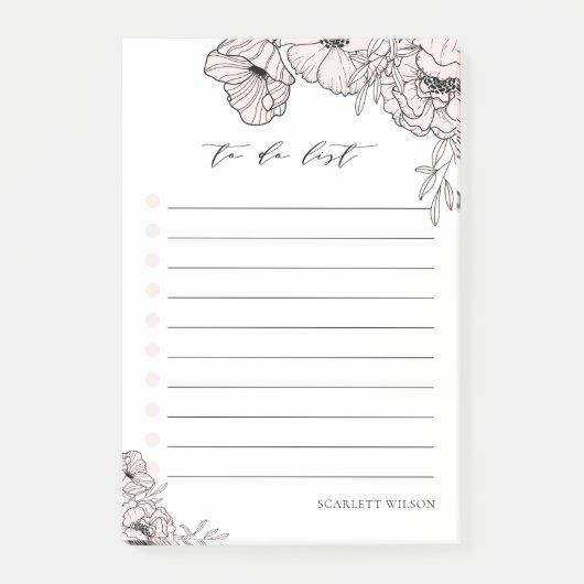 Post-it® Moderne rougissent les fleurs roses pour faire des (Devant)