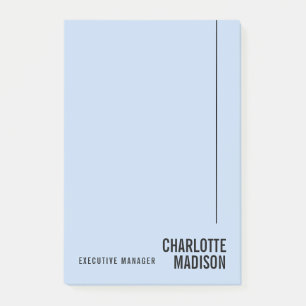 Post-it® Moderne Simple Bleu Clair Minimaliste Nom Personne