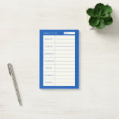 Post-it® Moderne simple bleu hebdomadaire (Bureau)