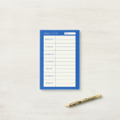 Post-it® Moderne simple bleu hebdomadaire (Sur un bureau)