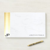 Post-it® Moderne Simple Modèle Élégant Or Et Marbre (Sur un bureau)