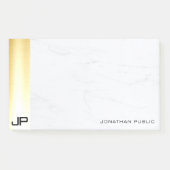 Post-it® Moderne Simple Modèle Élégant Or Et Marbre (Devant)
