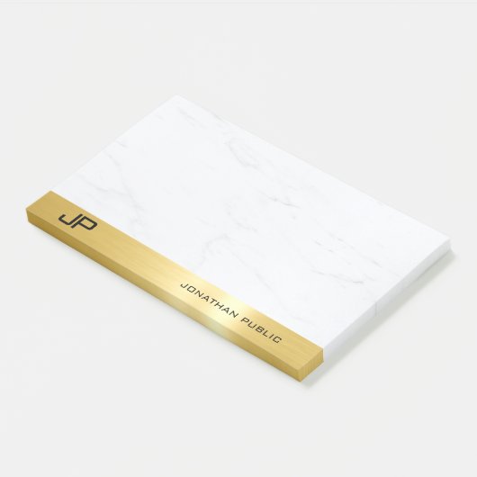 Post-it® Moderne Simple Modèle Élégant Or Et Marbre (Incliné)