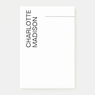 Post-it® Moderne Simple Noir Blanc Tendance Minimaliste Sim