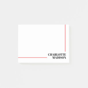 Post-it® Moderne Simple Noir Blanc Tendance Minimaliste Sim