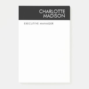 Post-it® Moderne Simple Noir Blanc Tendance Minimaliste Sim