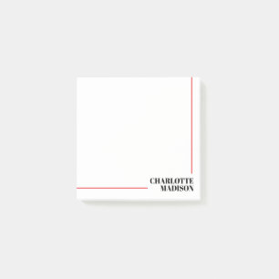 Post-it® Moderne Simple Noir Blanc Tendance Minimaliste Uni