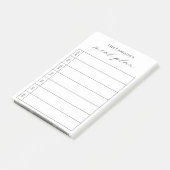 Post-it® Moderne Simple Noir et Blanc Élégant Planificateur (Incliné)