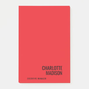 Post-it® Moderne Simple Noir Rouge Minimaliste Texte Gras N