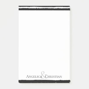 Post-it® Moderne Tendance Chic Stripes Noir Couple Statione