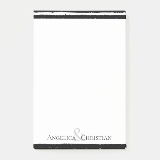 Post-it® Moderne Tendance Chic Stripes Noir Couple Statione (Devant)