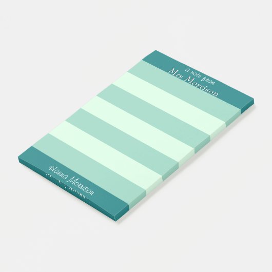 Post-it® Moderne Turquoise Office Enseignant Maman Étudiant (Incliné)