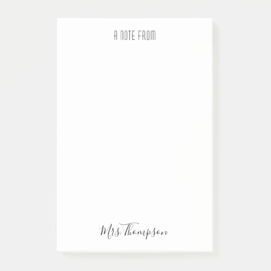 Post-it® Moderniser Une Note Du Nom De L'Enseignant Publier (Devant)