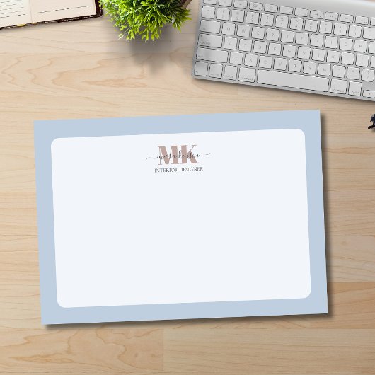 Post-it® Modert Mocha Mousse Monogram Dusty Blue