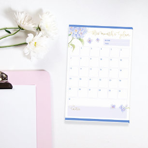 Post-it® Mois Planificateur Blue Hydrangea Flower