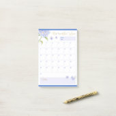 Post-it® Mois Planificateur Blue Hydrangea Flower (Sur un bureau)