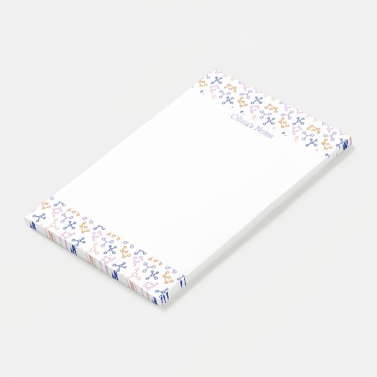 Post-it® Molécules de science pourpre Icônes de biologie (Incliné)