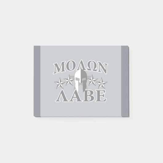 Post-it® Molon Labe Spartan Warrior 5 étoiles Noir Blanc (Devant)
